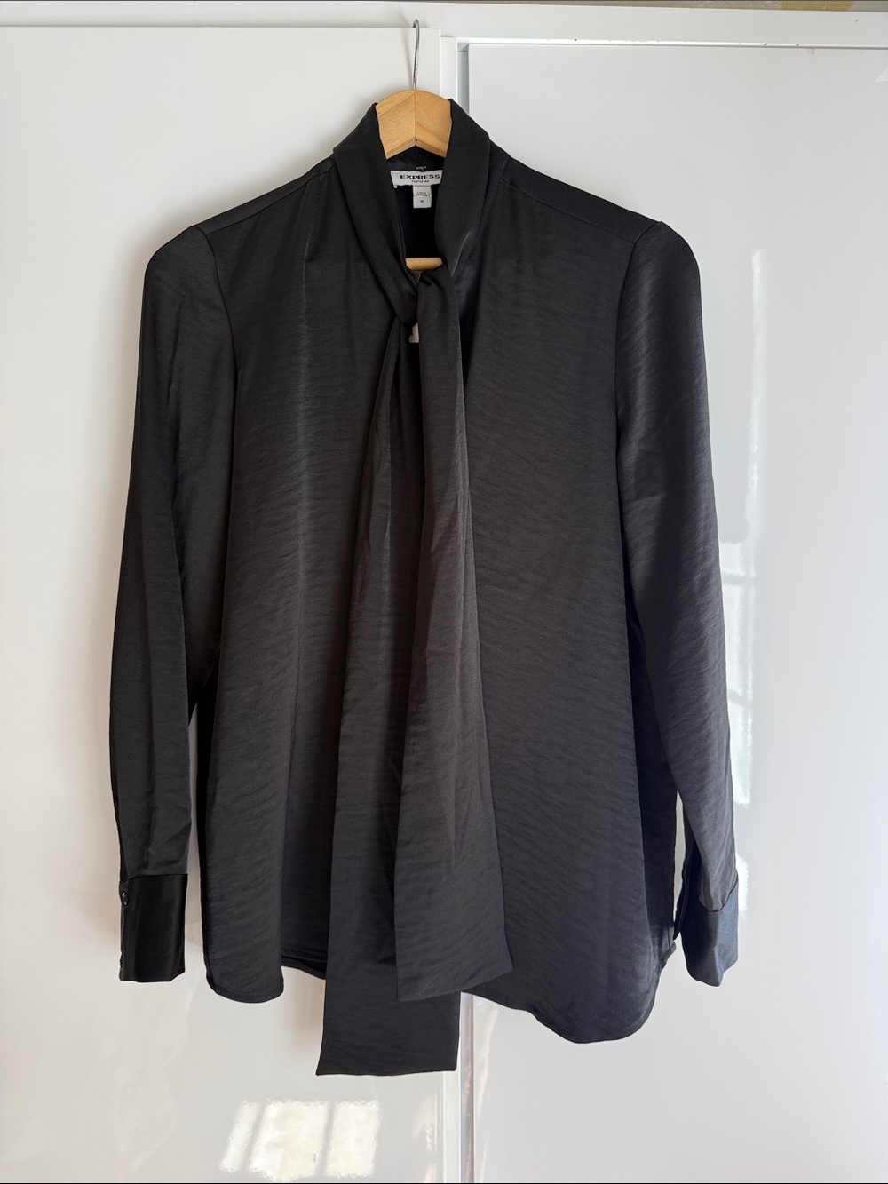 Express Black Tie-Neck Blouse